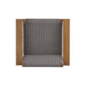English Elm Outdoor Acacia Wood Patio Club Chairs Set of 2 with Wicker Backrest Teak Finish N772P384650T