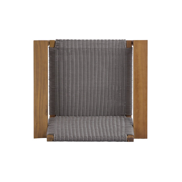 English Elm Outdoor Acacia Wood Patio Club Chairs Set of 2 with Wicker Backrest Teak Finish N772P384650T