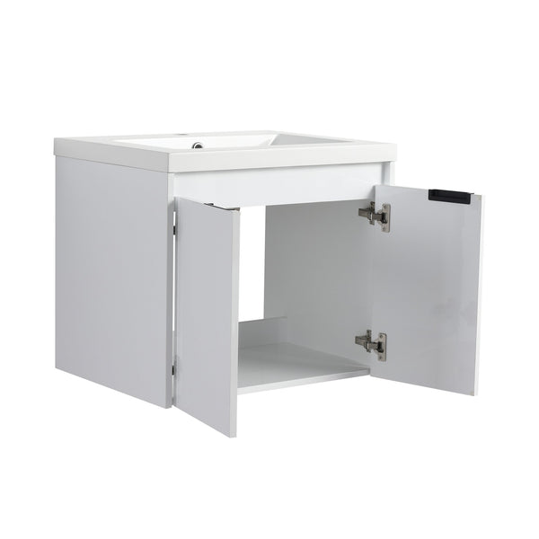 English Elm 48" Bathroom Vanity With Resin Sink, Soft-Close Doors & Wall Cabinet - Modern Floating Design! W999S00421