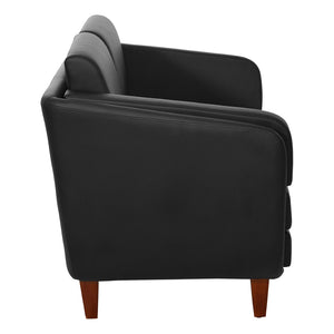 OSP Home Furnishings Loveseat Commercial Grade Faux Leather Two Seat Sofa with Cherry Wood Legs for Offices Loveseat SL59402-U65