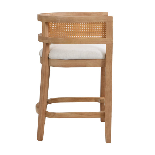 English Elm Christopher Knight Home® - Wood Upholstered Arm Counter Stools Set Of 2 - Beige & Natural Oak, Stylish & Comfortable Design N771P265580Q