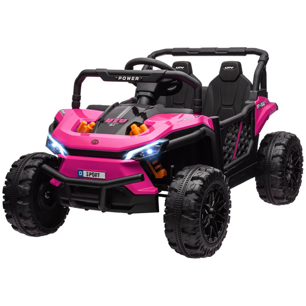 English Elm Qaba 12v Dual Motor Kids Ride on Utv Off Road Electric Car with Remote Control Pink W2225P249881