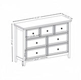 English Elm Modern 7 Drawers Dresser 7 Drawers Cabinet,Chest Of Drawers Closet Organizers and Storage Clothes Storage Drawers Cabinet For Living Room, Farmhouse Dresser Organizer Beige