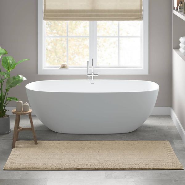 JLA Home Madison Park Signature - 100% Cotton High-Density 3000 GSM Tufted Reversible Bath Rug — Plush, OEKO-TEX Certified Comfort Natural MPS72-562