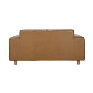 Porter Designs Porter Nerio Luxurious Top-grain Camel Leather Loveseat With Modern Design For Contemporary Spaces Brown Leather 02-204-02-6587