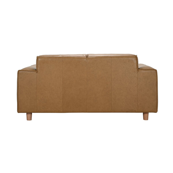 Porter Designs Porter Nerio Luxurious Top-grain Camel Leather Loveseat With Modern Design For Contemporary Spaces Brown Leather 02-204-02-6587