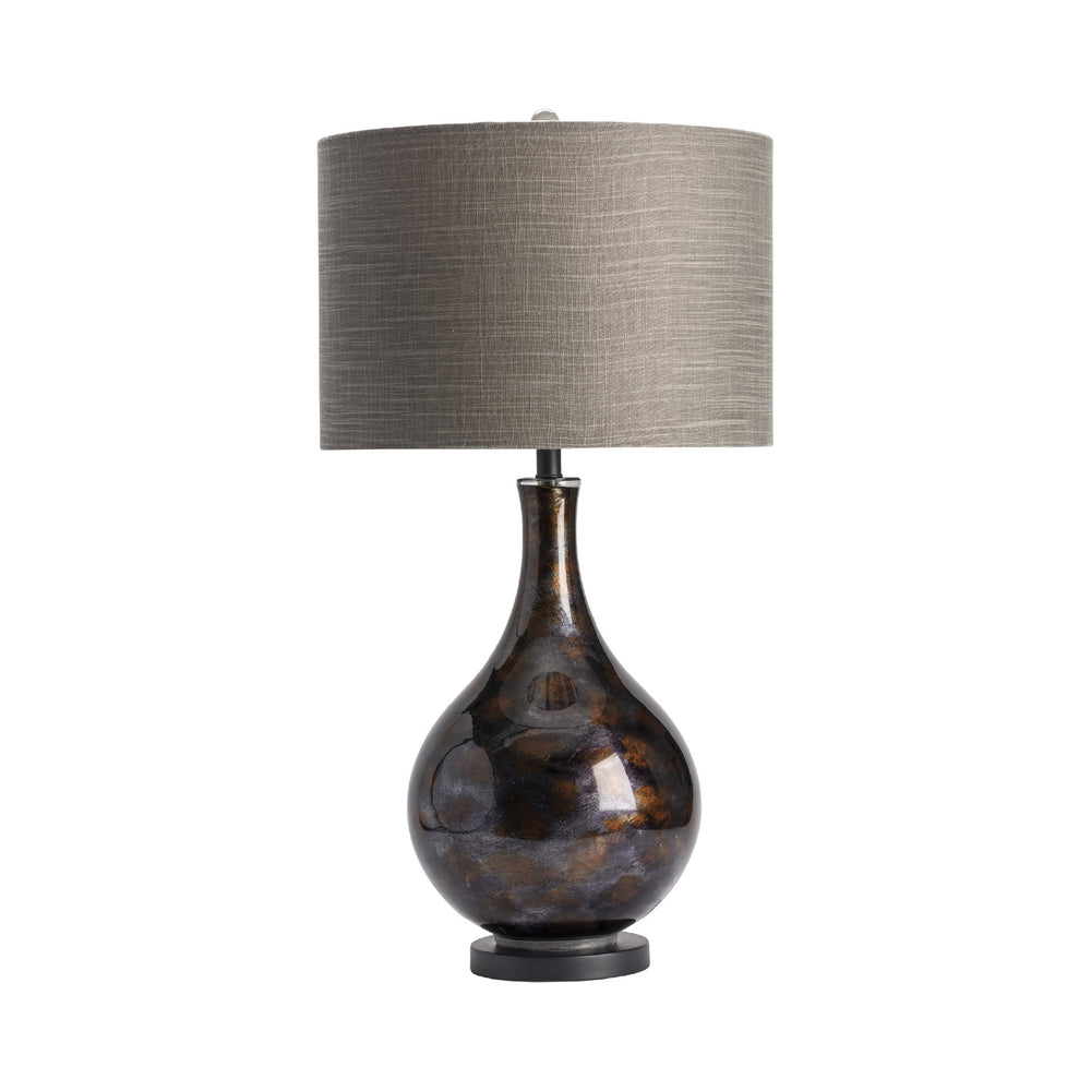 Crestview Collection 33.5"H Elegant Glass Table Lamp - Teardrop Design In Smoky Black & Bronze, Perfect For Any Room!   Cvabs1292