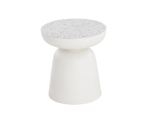 Sunpan Lucida End Table - Contemporary Concrete Design for Indoor and Covered Outdoor Spaces, Unique Style Terrazzo