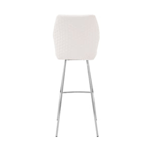 English Elm Mirano Modern White Faux Leather Bar Stool With Brushed Stainless Steel Frame - Stylish Comfort & Versatility B2736P268598
