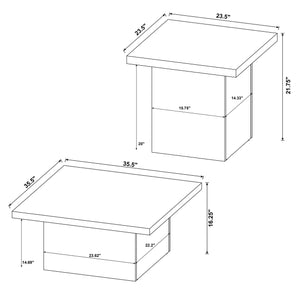 English Elm Square Engineered Wood Coffee Table with Pedestal Base for Modern Living Rooms B016P473295