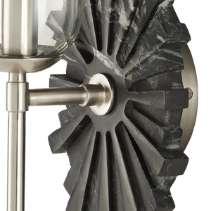 Benthos Black Wall Sconce - Elegant Marquino Marble Design with Starburst Pattern for Bathrooms