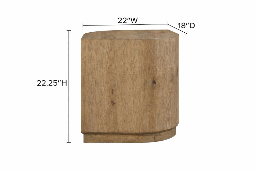 English Elm English Knotty Oak Veneer Accent Table with Rounded Edges for Living or Bedroom B2699P437958
