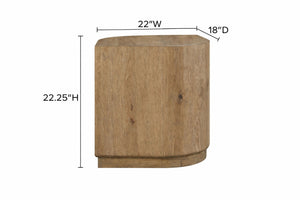 English Elm English Knotty Oak Veneer Accent Table with Rounded Edges for Living or Bedroom B2699P437958