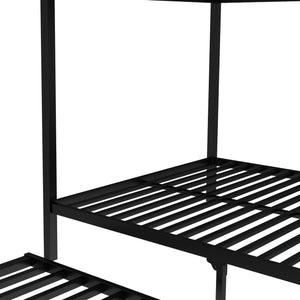 English Elm Full Metal Bunk Bed With Twin Trundle - Stylish, Space-Saving Design For Families And Guests! W1580S00129