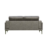 English Elm Wallace & Bay - Wallace & Bay  Onyx Gray Leather Loveseat