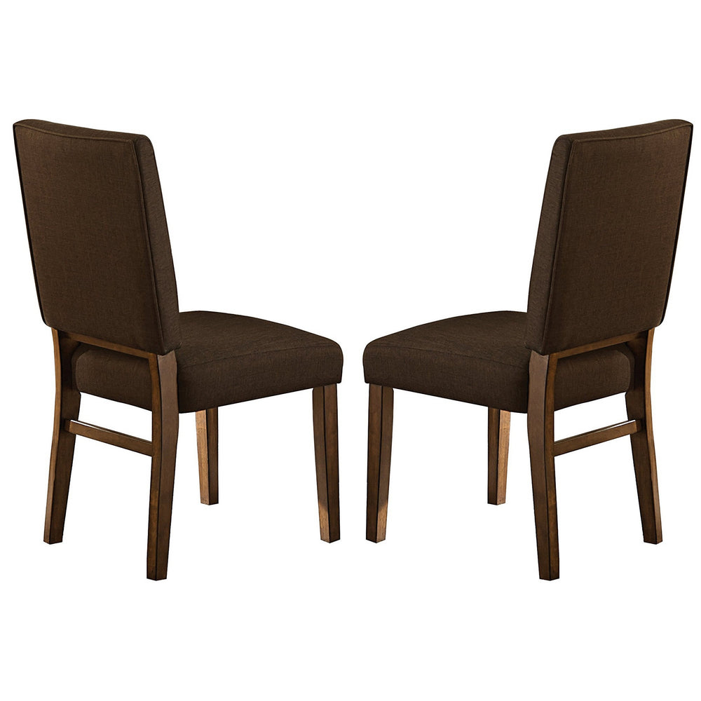 English Elm Wood Frame Upholstered Dining Chairs with Walnut Finish Padded Seats Set of 2 B056P412645