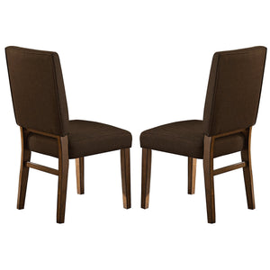 English Elm Wood Frame Upholstered Dining Chairs with Walnut Finish Padded Seats Set of 2 B056P412645