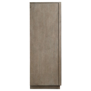English Elm Prescott Taupe Oak Grain 5 Drawer Chest with Mitered Trim and Modern Bar Pulls B062P441125
