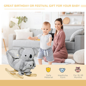 English Elm Qaba Giraffe Plush Toddler Rocking Ride on Toy with Sound and Safety Belt W2225P200375