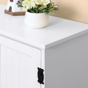 English Elm HOMCOM 48.5" Farmhouse Pantry Cabinet with Adjustable Shelves, Beadboard Doors & Rustic Hardware W2225P173915