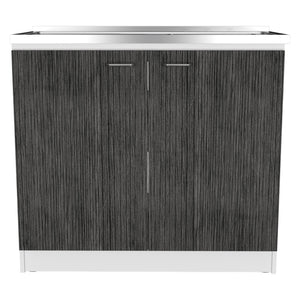 English Elm Oklahoma Utility Sink Cabinet With Stainless Steel Countertop & Double Doors For Effortless Storage B128S00140