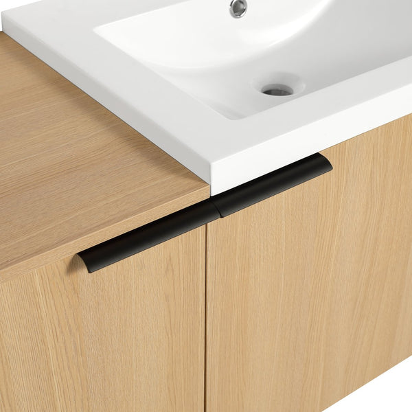 English Elm 48 Modern Bathroom Vanity Sink Combo with Soft-Close Doors, Engineered Wood, Spacious Storage, Easy Assembly Oak W1972S00013