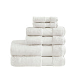 Madison Park Signature Turkish Transitional Cotton 6 Piece Bath Towel Set MPS73-349 White