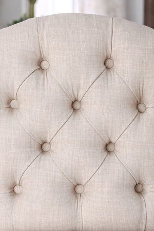 English Elm Rustic 2Pc Wingback Side Chair Set With Button Tufting & Nailhead Trim In Antique Black & Beige Finish B2741P408973-GIGA