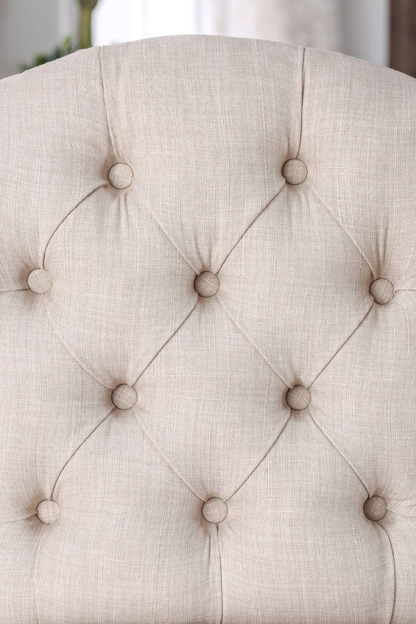 English Elm Rustic 2Pc Wingback Side Chair Set With Button Tufting & Nailhead Trim In Antique Black & Beige Finish B2741P408973-GIGA