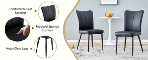 English Elm Table and Chair Set Rectangular Tempered Glass Top with 4 Black Pu Leather Seats W1151S04628