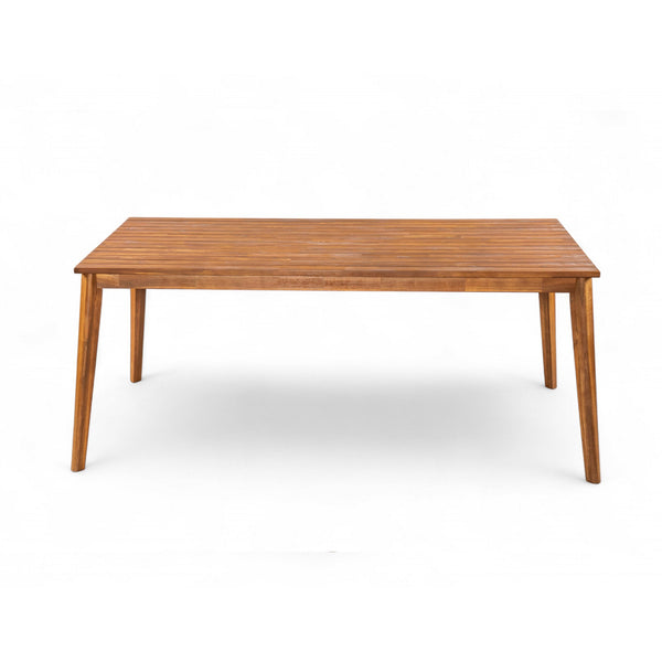 English Elm Christopher Knight Home® - Acacia Natural Grain Outdoor Dining Table — Solid Acacia Wood, Easy Assembly, Weather-Savvy Design N776P286348B