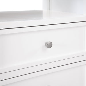 English Elm Weston Solid Wood White 2-Drawer Nightstand with Open Shelf, Dovetail Drawers & Nickel Knobs B050P376947