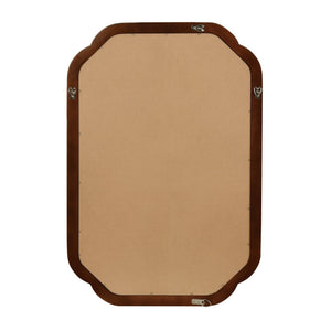 English Elm Black Walnut Solid Wood Frame Mirror with Rounded Corners for Bedroom or Entryway W2203P455260