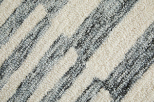 Feizy Rugs Wallace Hand-tufted Wool Rug - Durable Geometric Design For Contemporary And Traditional Spaces Gray,Ivory Wool Wal8a42fgry000f00