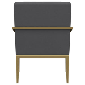 English Elm Merriman Upholstered Metal Arm Accent Chair with Gold Frame, Sculpted Sloping Arms and Luxe Comfort (96) DARK GREY B062P299927