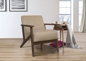 English Elm Modern Velvet Accent Chair with Dark Walnut Angular Frame, Streamlined Mid-Century Comfort Design Light Brown 35 L x 27.25 W x 19.25 H B011P271915