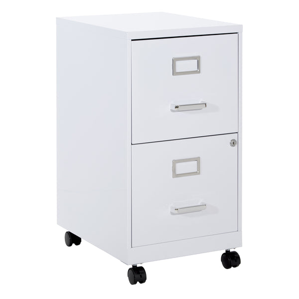 OSP Home Furnishings Metal File Cabinet White