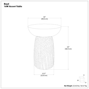 English Elm Boyd Hand-carved Solid Mango Wood Accent Table with White Finish for Modern Living Black B136P414667