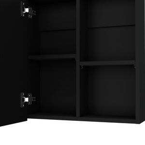 English Elm Medicine Compact Wall Cabinet with Mirror Door, Engineered Wood Storage, Durable, Space-Saving Design Black 27.17 L x 24.8 W x 4.33 H B097P250885