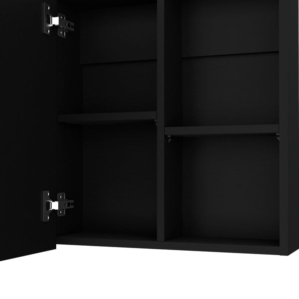 English Elm Medicine Compact Wall Cabinet with Mirror Door, Engineered Wood Storage, Durable, Space-Saving Design Black 27.17 L x 24.8 W x 4.33 H B097P250885