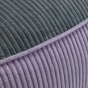English Elm Giant Corduroy Bean Bag Sofa with Armrests Foam Filled Cozy Adult Lounge Chair Gray,Purple W2200P442803