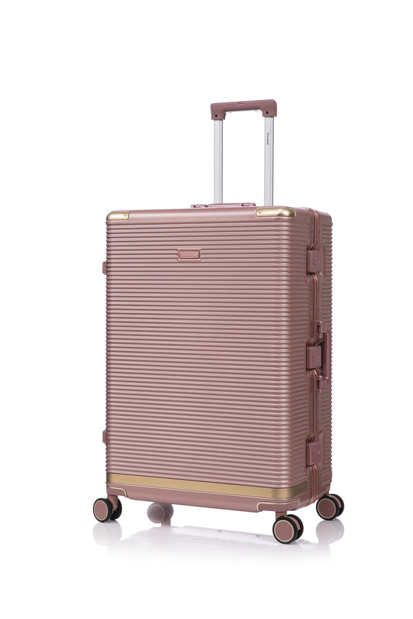 English Elm Luggage Set 3 Piece Polycarbonate Aluminum Frame Hard Shell Travel Suitcases with Lock Rose Gold T3292P361541