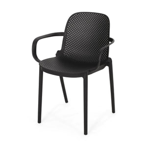 English Elm Christopher Knight Home® - GARDENIA Weather-Resistant Outdoor Dining Chair with Perforated Modern Design and Durable Polypropylene Frame Black 33.5 L x 23.5 W x 23.5 H 68521.00BLK