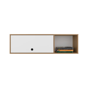 English Elm Wall Cabinet sleek 47.2" W x 23.6" H engineered wood wall-mounted storage with four doors, shelves, organizer and eco-safe compliance Natural Wood 52.36 L x 14.57 W x 3.94 H B097P296858
