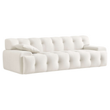 Ashcroft Furniture Mid Century Cream Velvet Sofa - Opulent 90