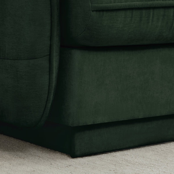 English Elm 105" Chenille U-shaped Sectional Sofa Deep Seat Cloud Couch with Movable Ottoman Green W714S01770