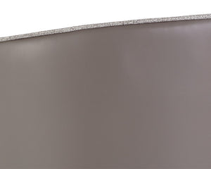 Sunpan Asher Dining Armchair - Modern Barrel Back Design with Black Steel Legs and Elegant Gold Foot Caps Flint Grey / Napa Taupe