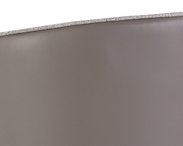 Sunpan Asher Dining Armchair - Modern Barrel Back Design with Black Steel Legs and Elegant Gold Foot Caps Flint Grey / Napa Taupe