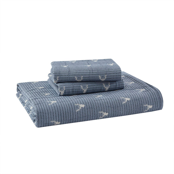 English Elm 3 Luxe Matelassé Coverlet Set Full/Queen with Two Standard Shams – Lightweight Polyester, Textured Elegance Blue 18.7 L x 14.76 W x 5.32 H B035P366538