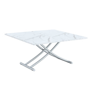 English Elm Modern multifunctional lift table with 0.8" MDF top, adjustable 18.3–29" silver legs, versatile coffee/dining/study use W1151P271527